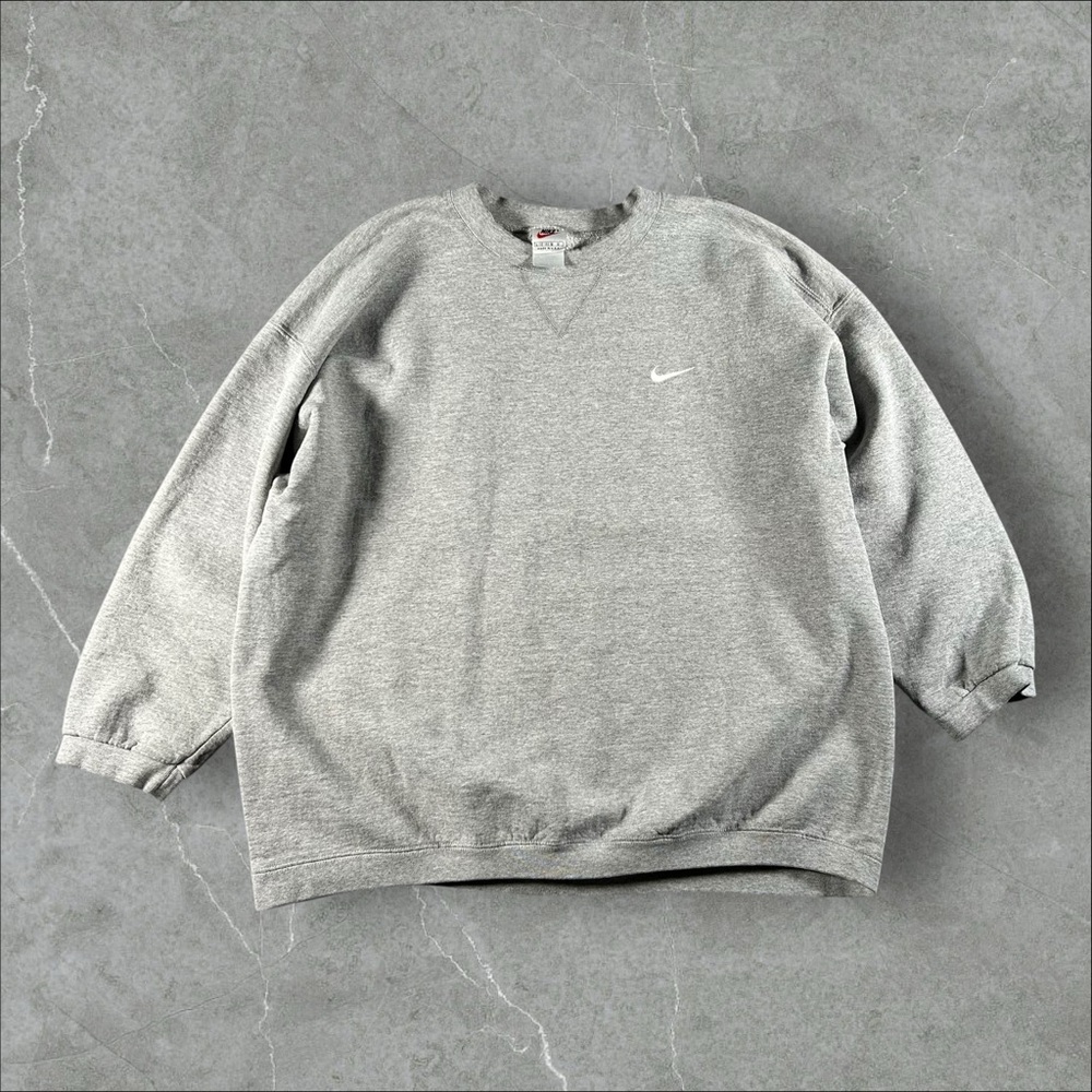 Vintage Nike Sweatshirt Men Large Grey 90s Made In USA Essential Swoosh Pullover